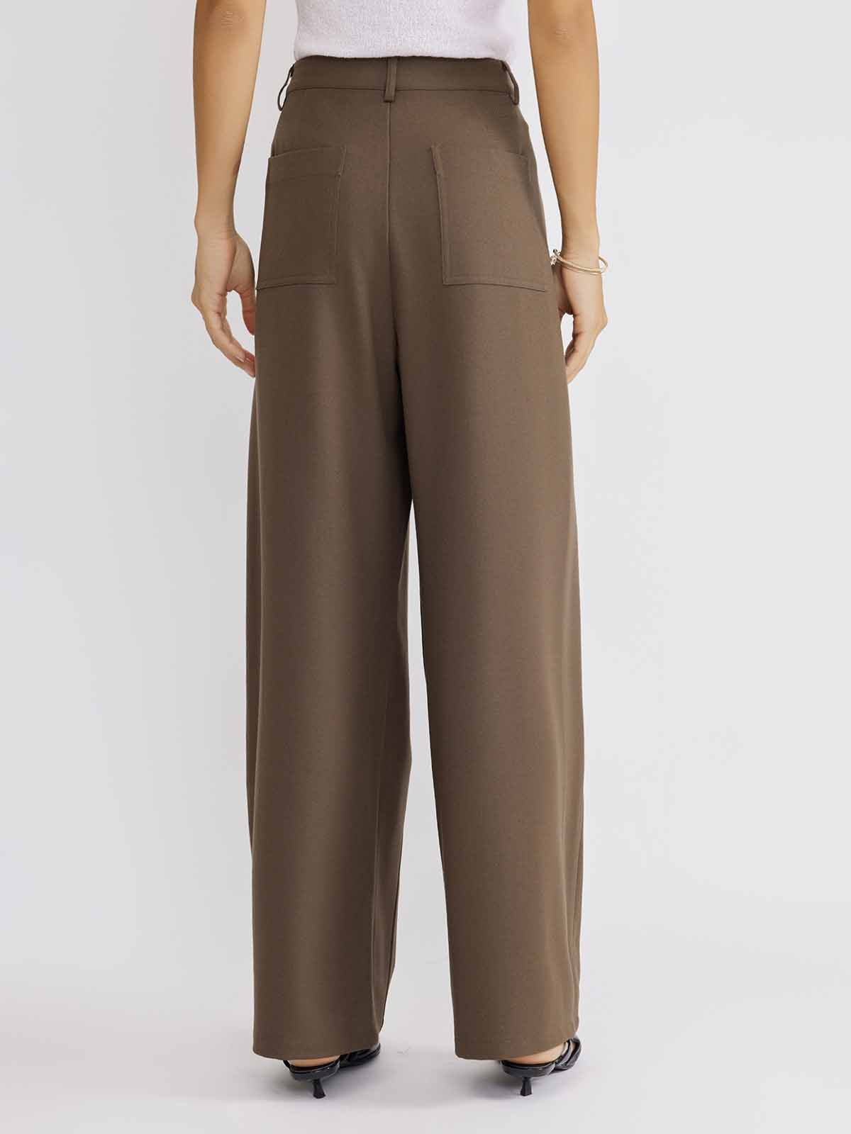 ASOBIO Flat-Waist Wide-Leg Trousers
