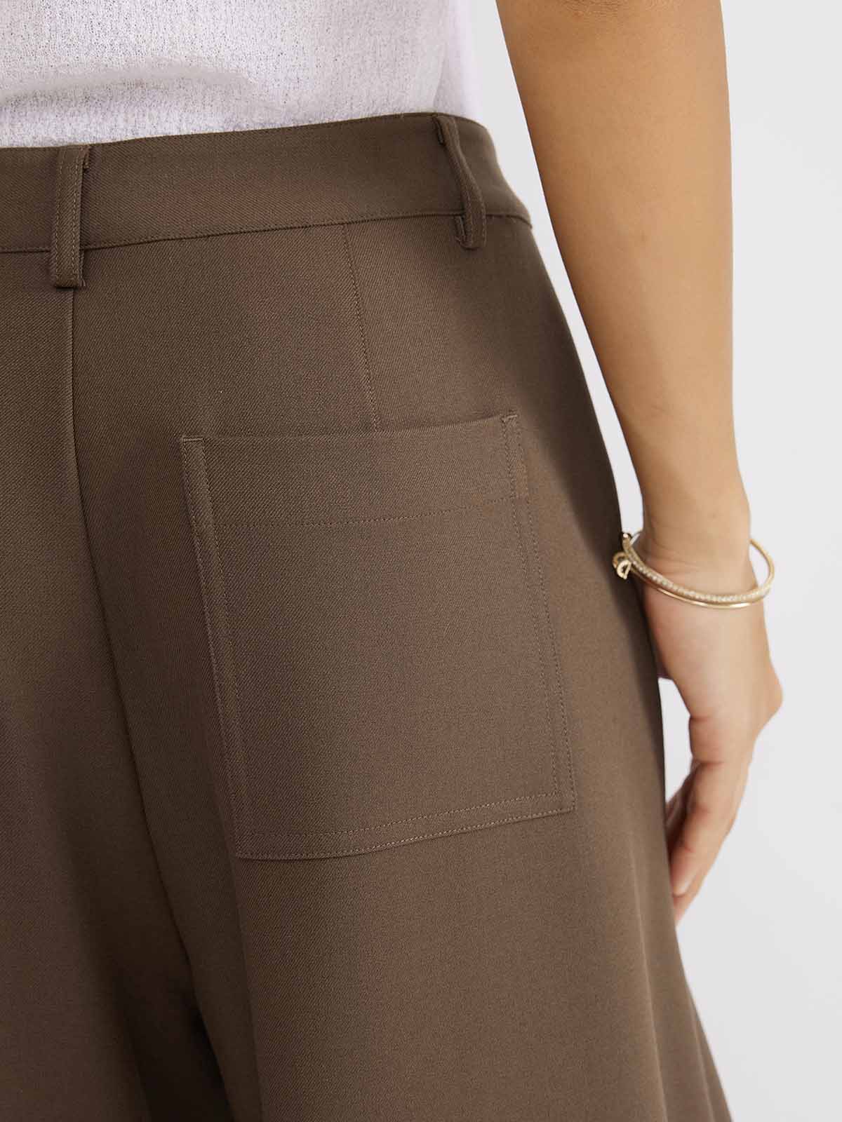 ASOBIO Flat-Waist Wide-Leg Trousers