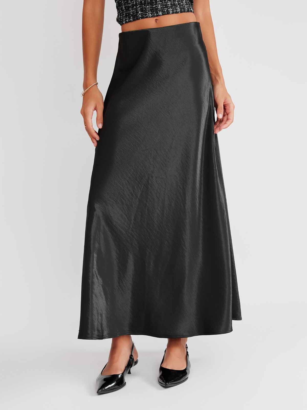 ASOBIO Satin Maxi Skirt