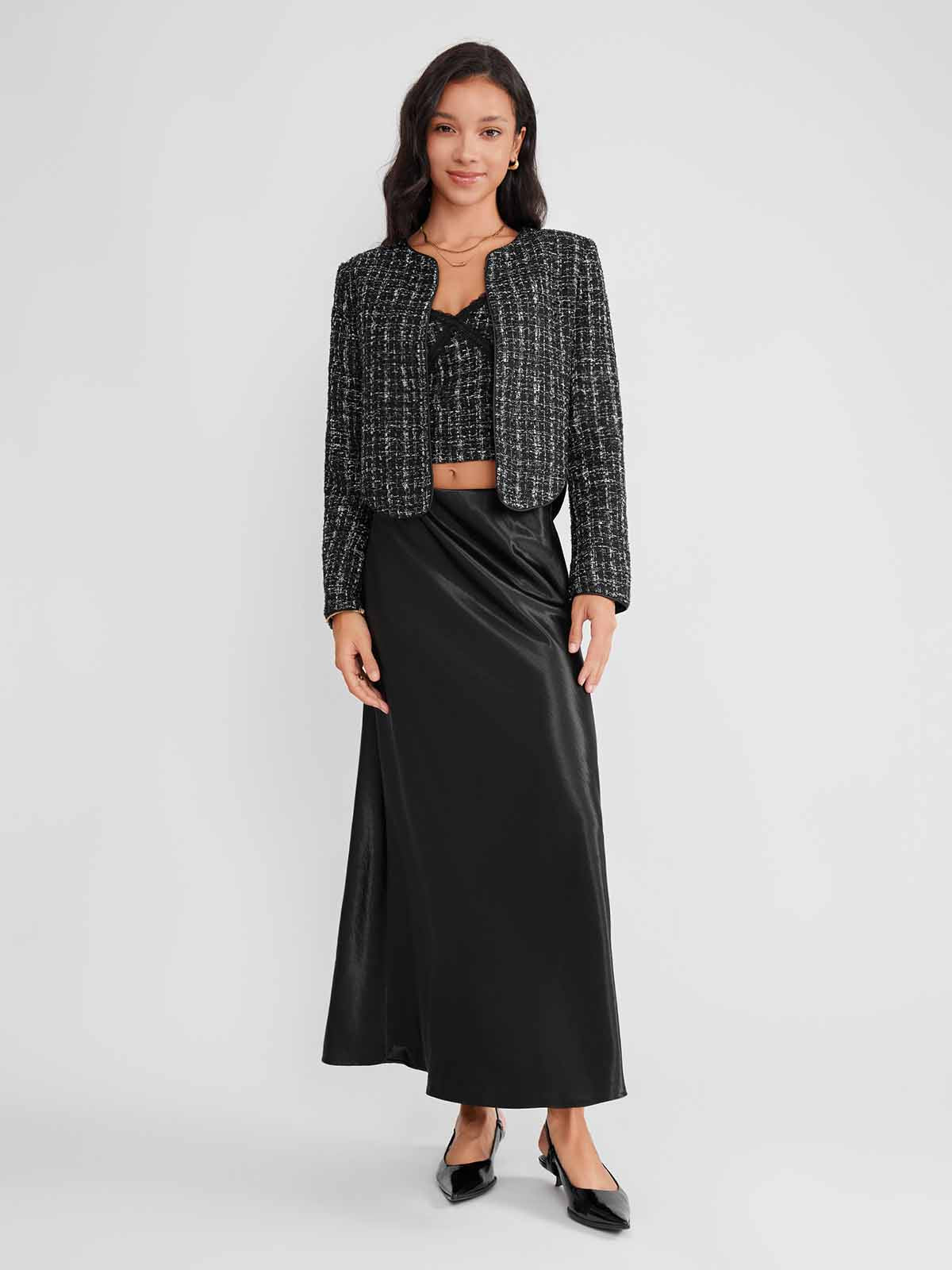 ASOBIO Satin Maxi Skirt