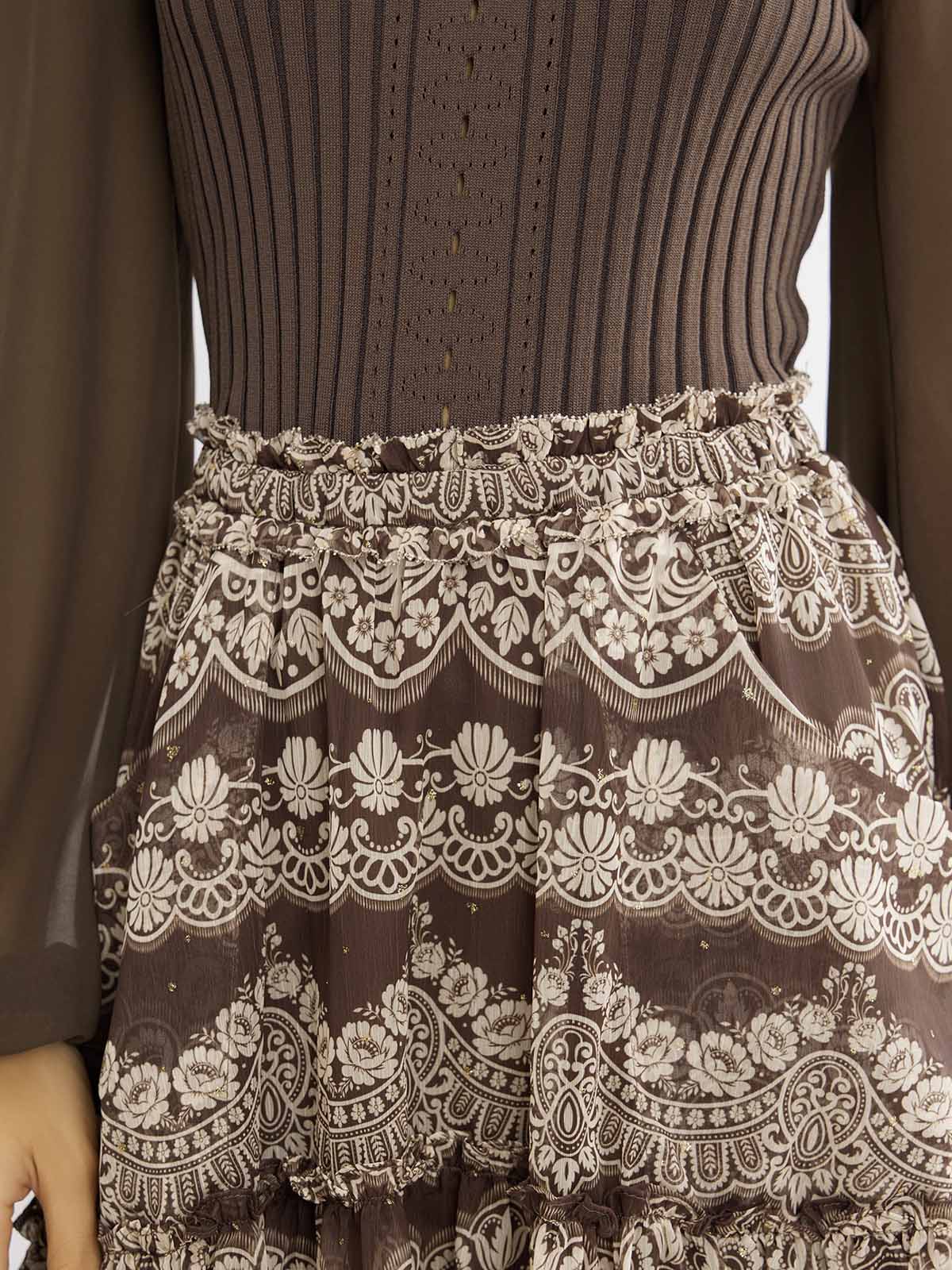 ASOBIO Chiffon Printed Mixi Skirt