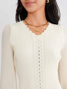 ASOBIO Knit Puff-Sleeve Top