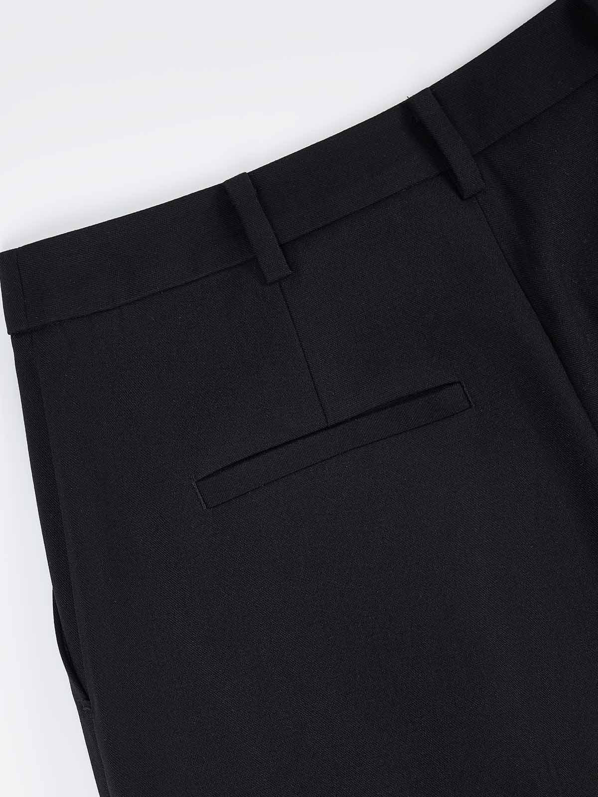 ASOBIO Wool Blend Mid-Rise Pleated Wide-Leg Trousers