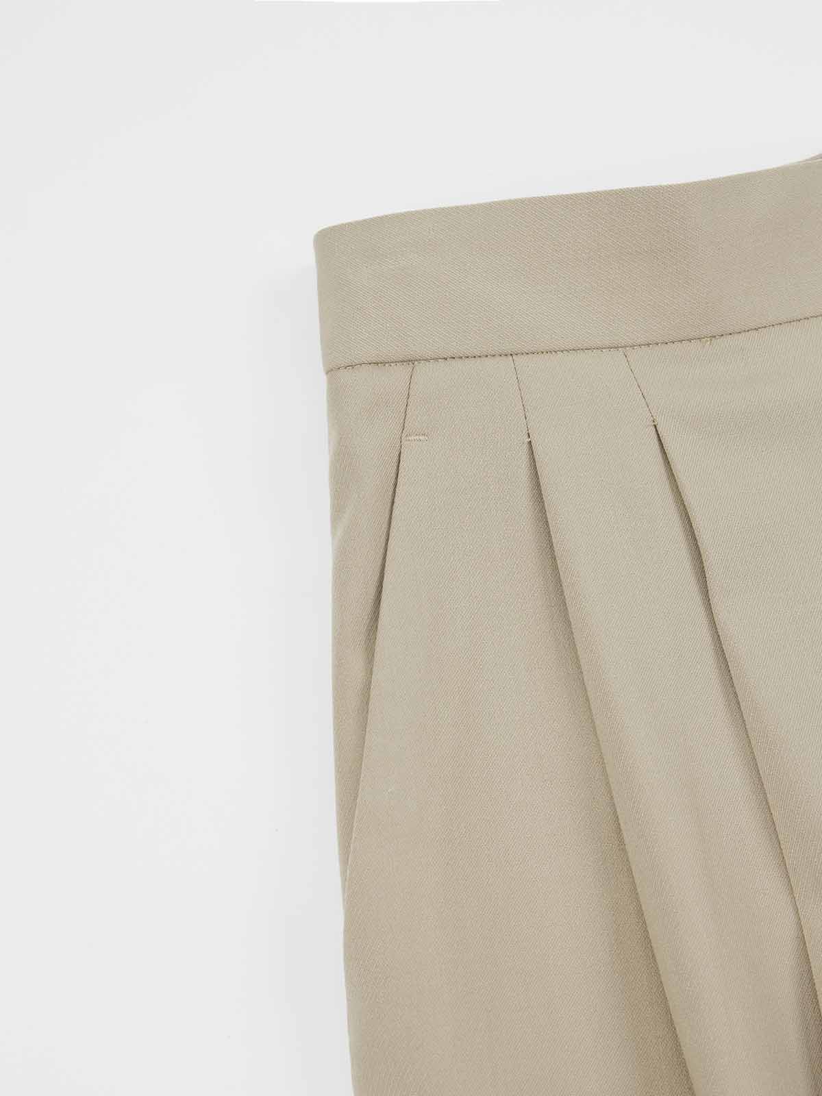 ASOBIO Slim Pleated Full-Length Trousers