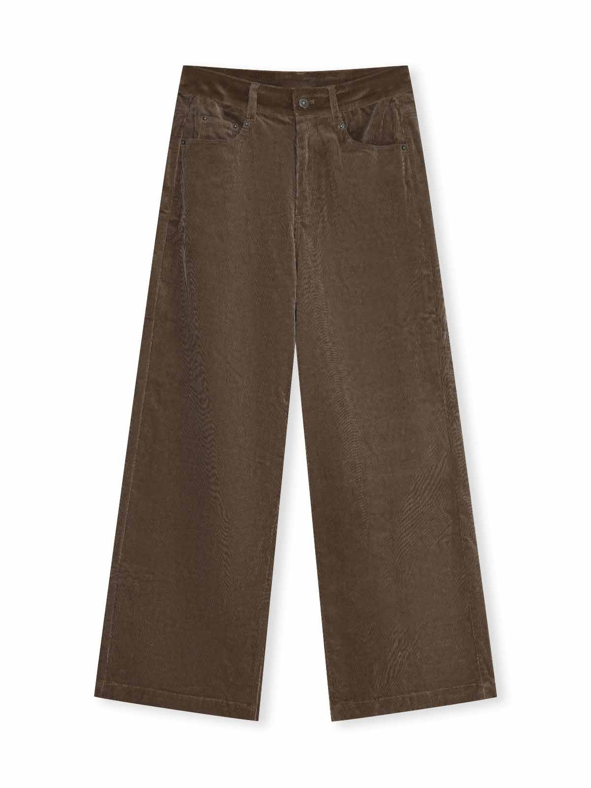 ASOBIO Corduroy Straight-Leg Cropped Pants