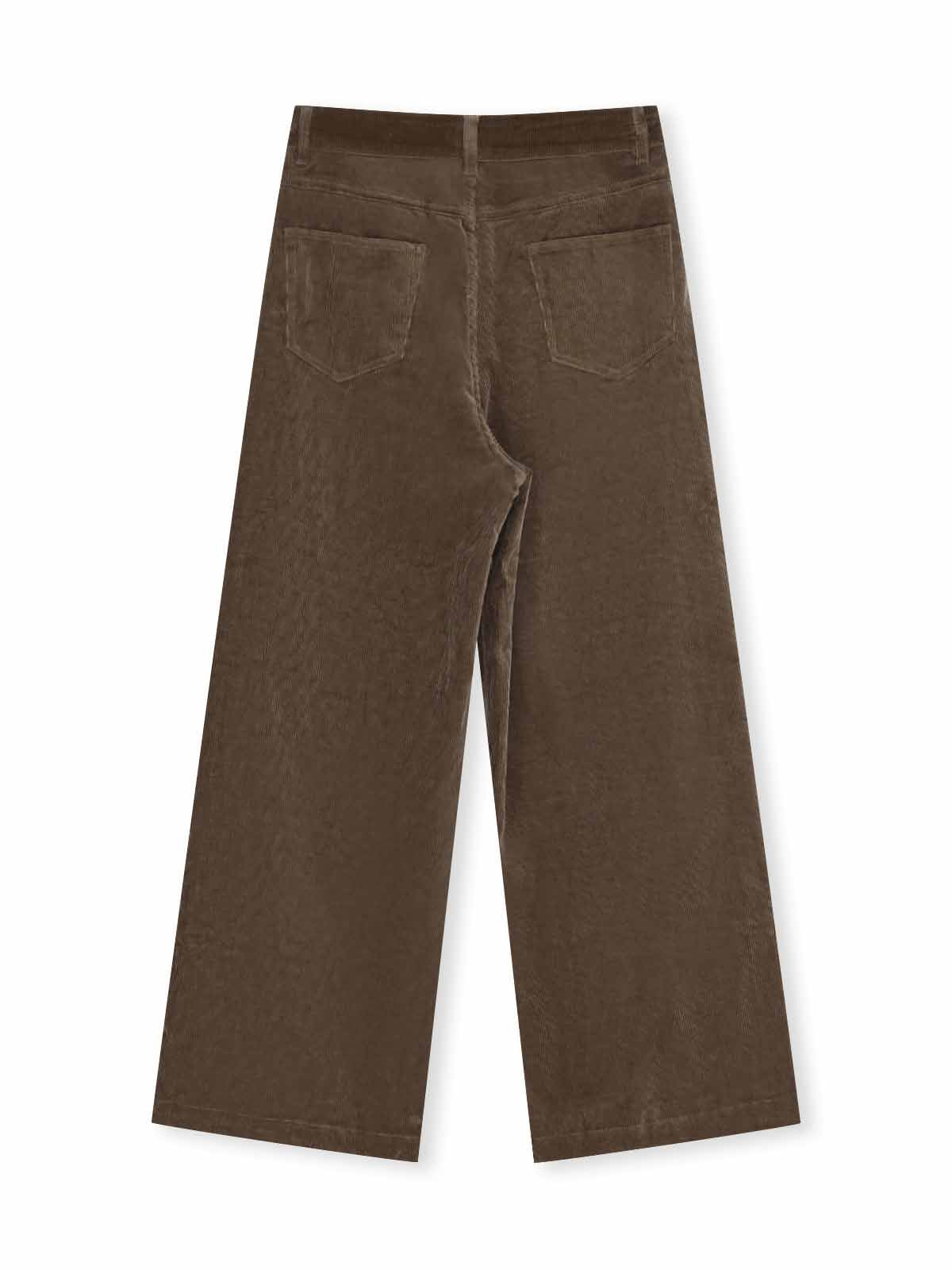 ASOBIO Corduroy Straight-Leg Cropped Pants