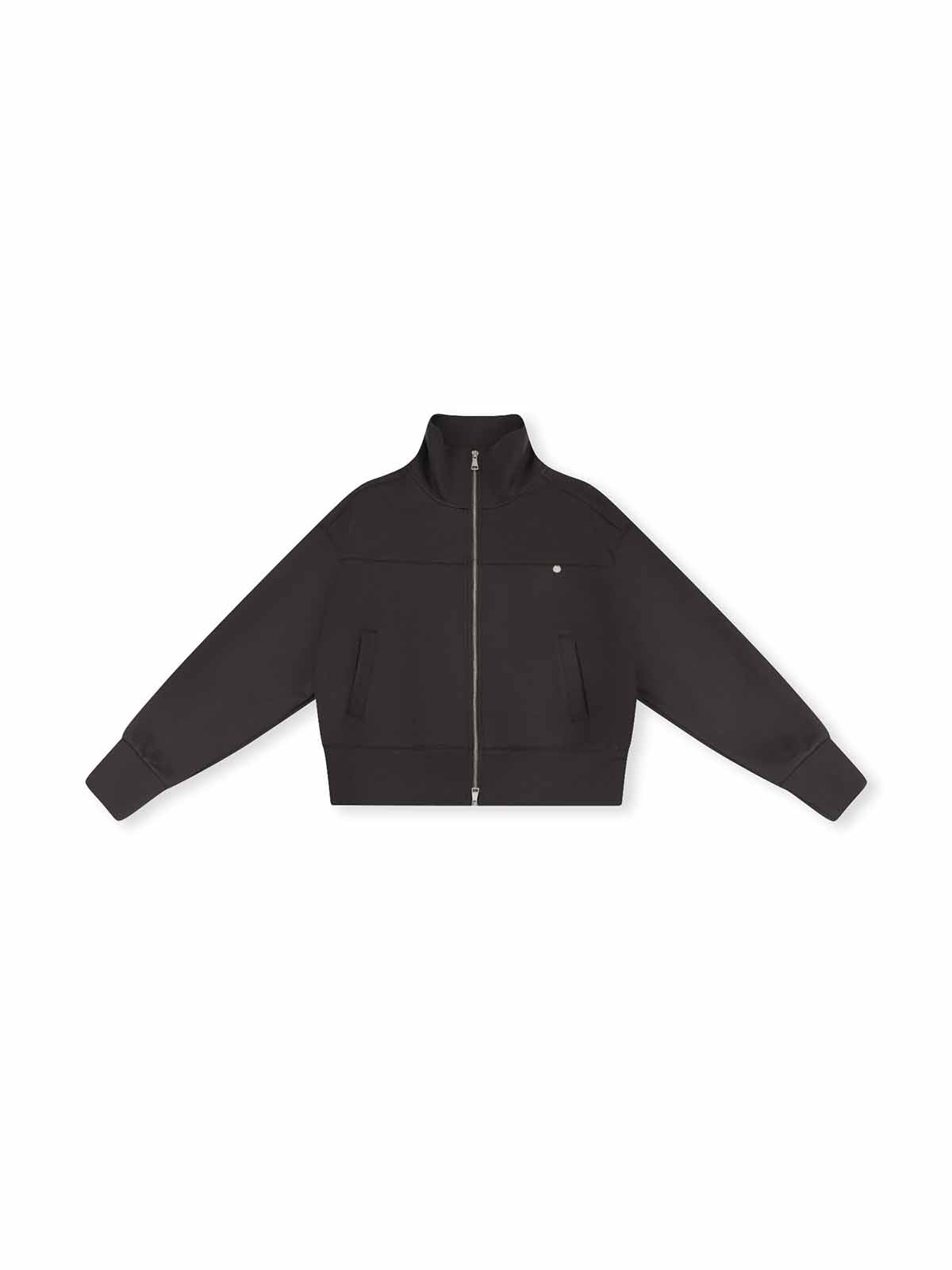 ASOBIO Stand-Collar Two-Way Zip Sweat Jacket