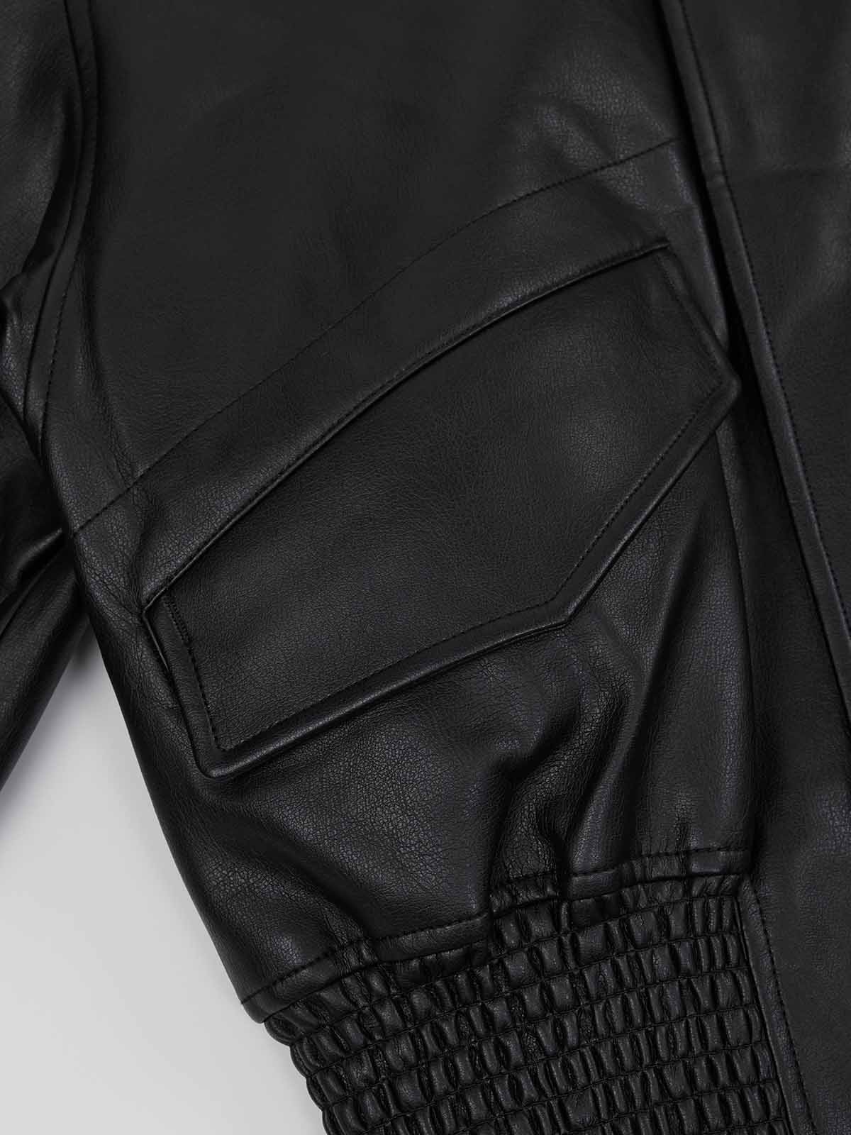 ASOBIO Flap-Pocket Leather Jacket