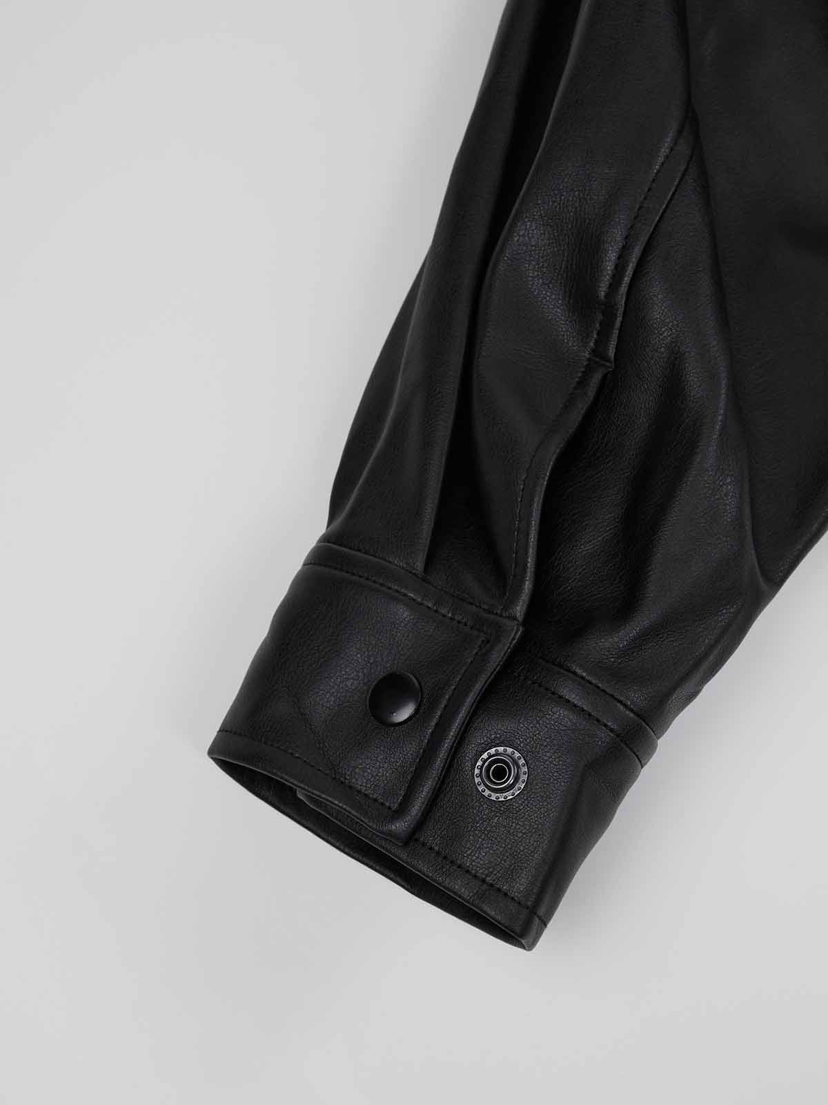 ASOBIO Flap-Pocket Leather Jacket