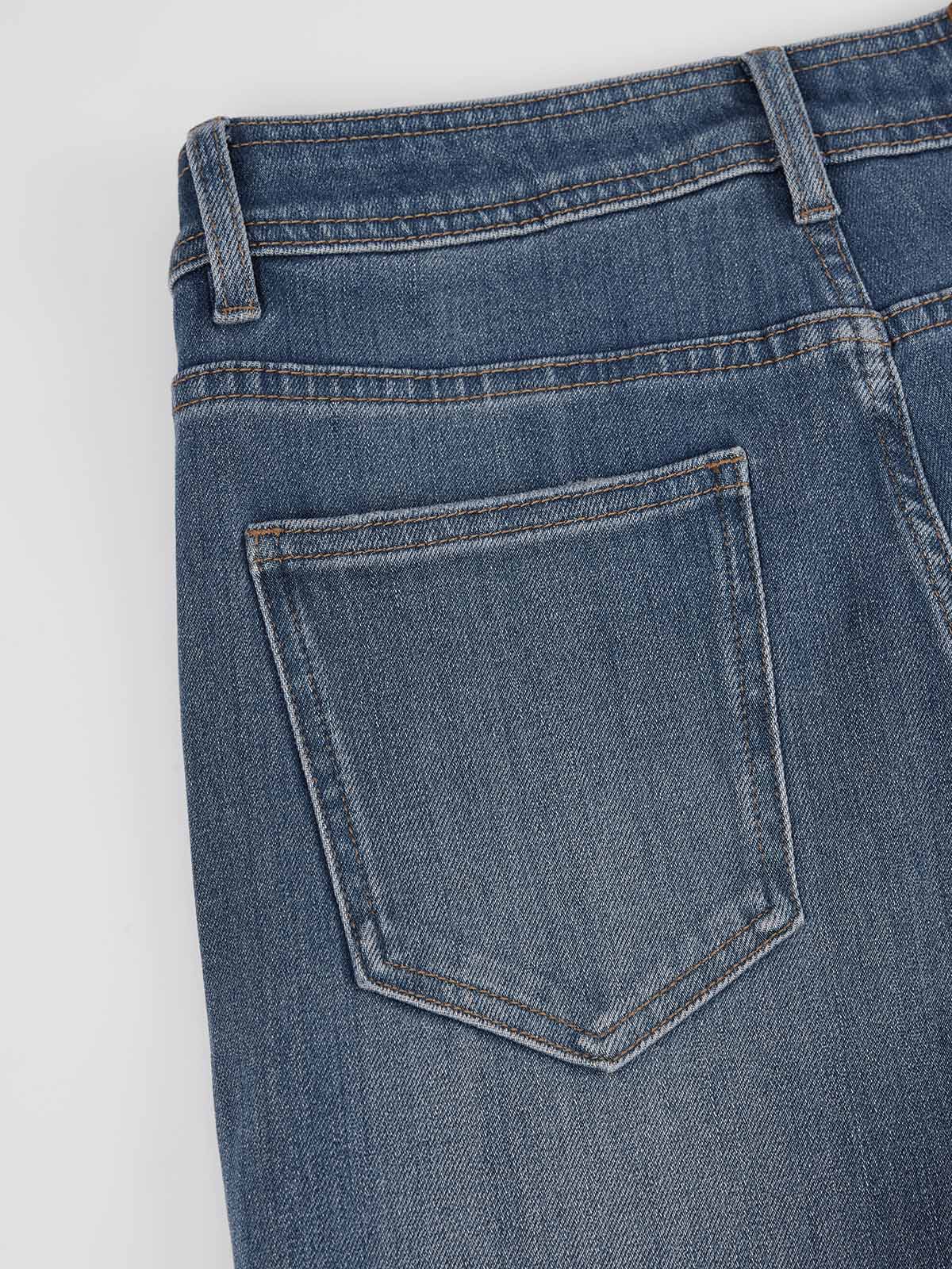 ASOBIO Mid-High Waist Flared Skinny Jeans