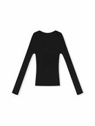 ASOBIO 100% Wool Ribbed V-Neck Pullover Sweater