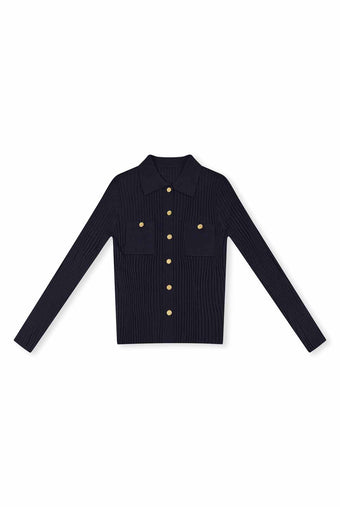 ASOBIO Ribbed Wool-Blend Cardigan