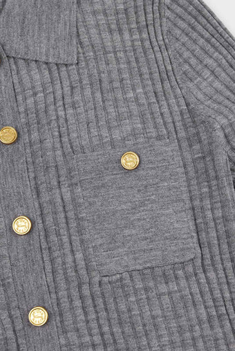 ASOBIO Ribbed Wool-Blend Cardigan