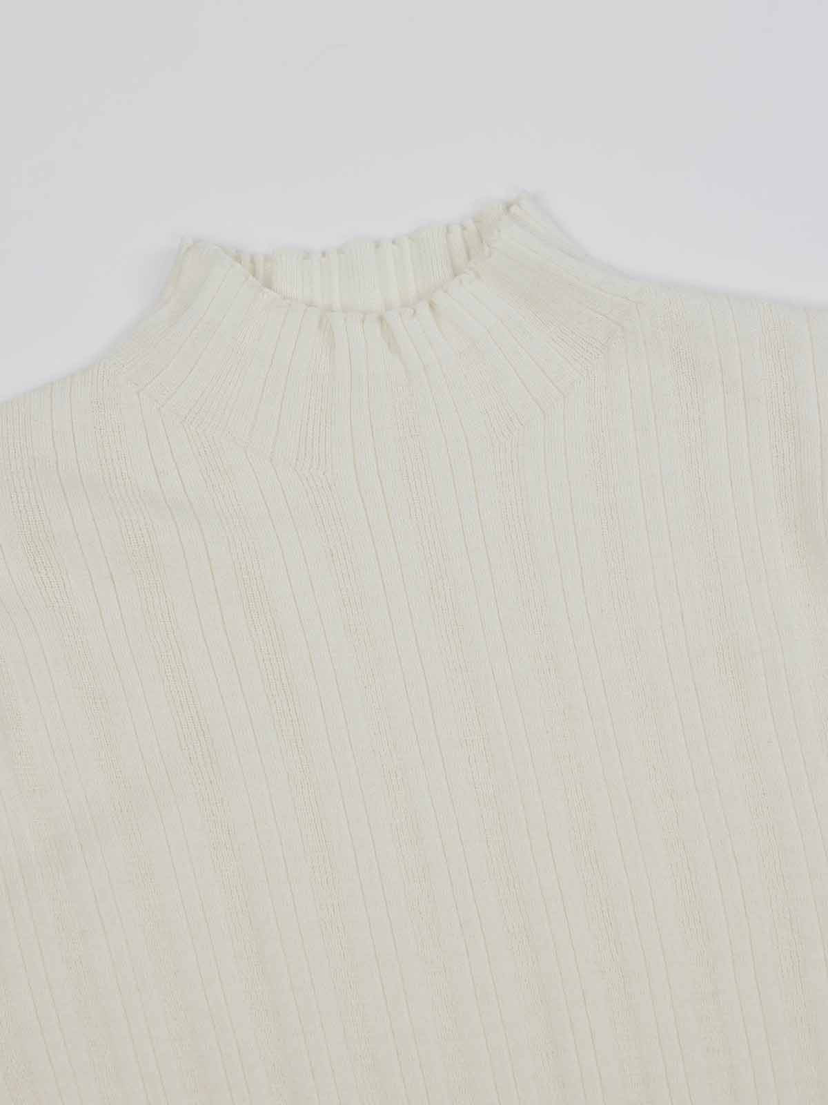 ASOBIO 100% Wool Ribbed Pullover Sweater