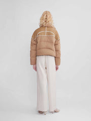 ASOBIO Color-Blocked Lambswool Puffer Jacket