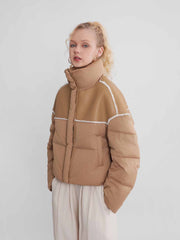 ASOBIO Color-Blocked Lambswool Puffer Jacket