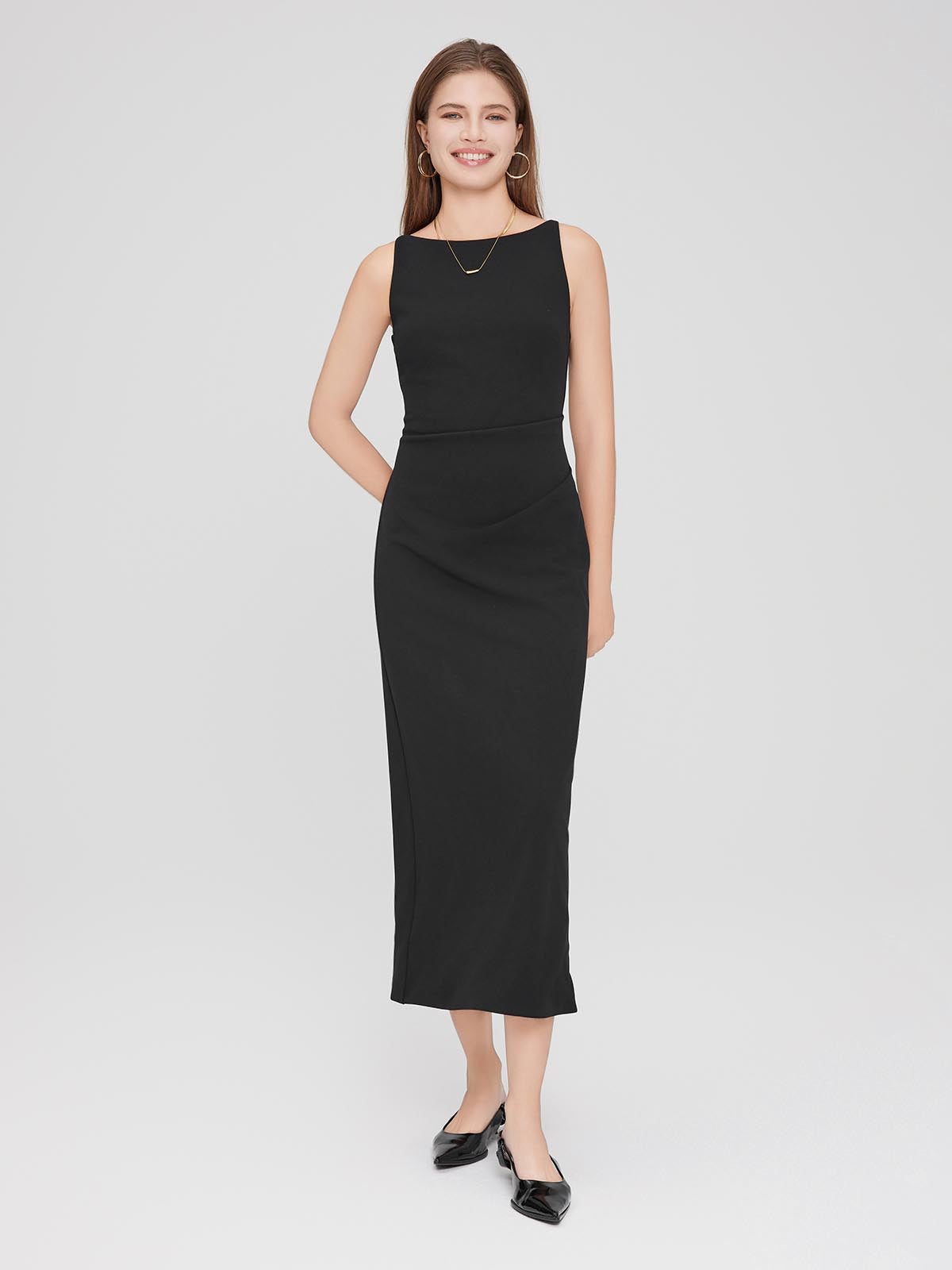ASOBIO Tuck Midi Dress