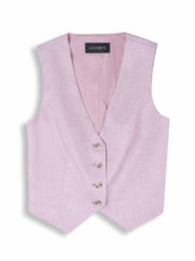 ASOBIO Slim-Fit Wool Blend Button-Up Suit Vest