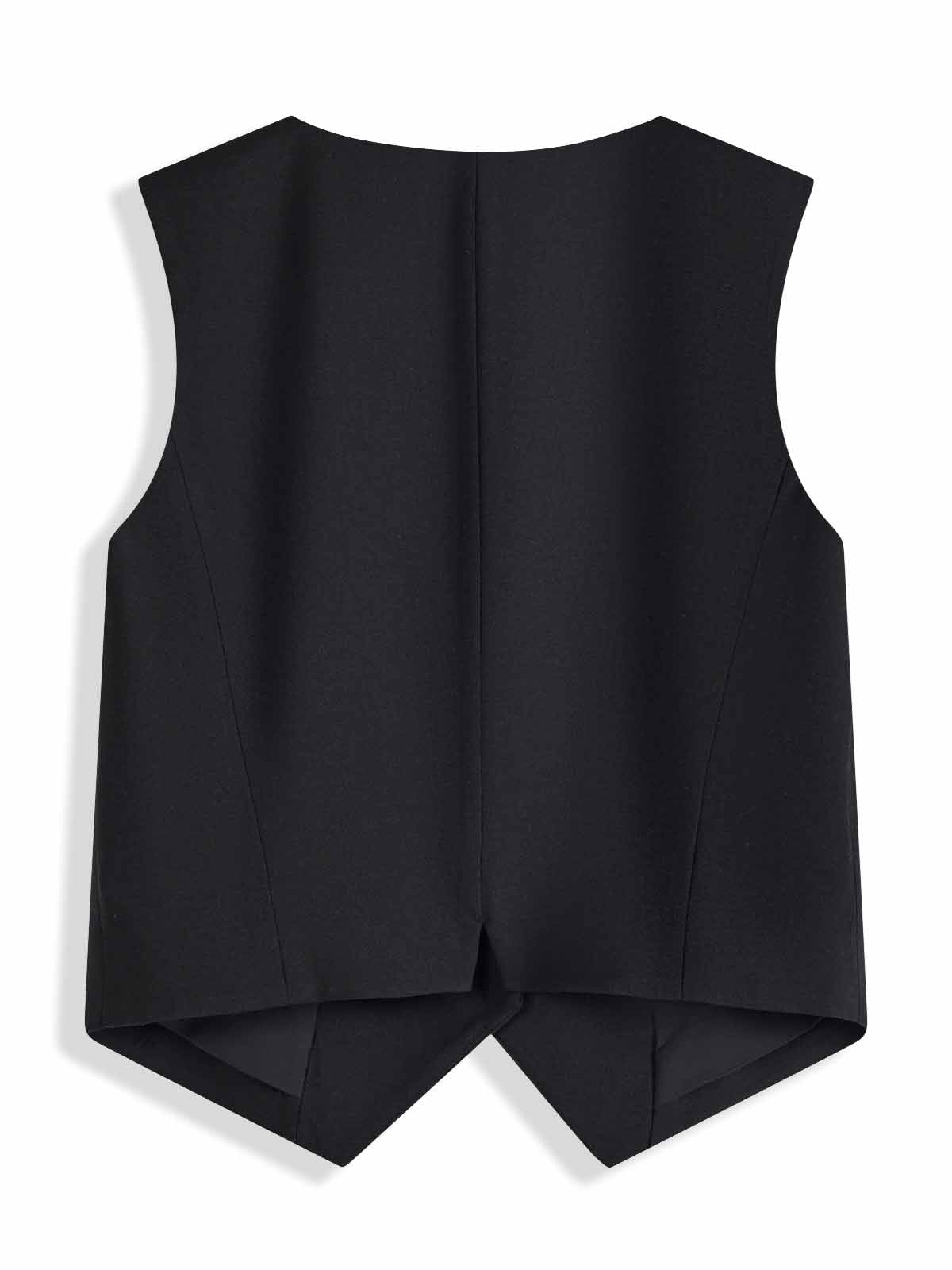 Slim-Fit Wool Blend Button-Up Suit Vest