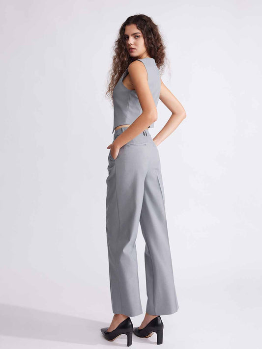 ASOBIO Relaxed Fit Straight-Leg Wool Blend Trousers