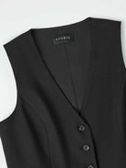 Slim-Fit Wool Blend Button-Up Suit Vest