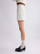 ASOBIO Mid-Rise Wool-Blend Tweed Mini Skirt