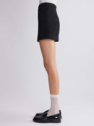 ASOBIO Mid-Rise Wool-Blend Tweed Mini Skirt