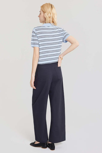 ASOBIO Polo Stripe Knit Top