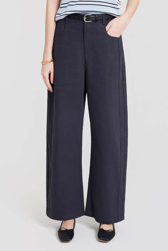 ASOBIO Cropped Belted Cotton Pant