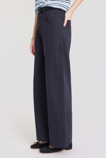 ASOBIO Cropped Belted Cotton Pant