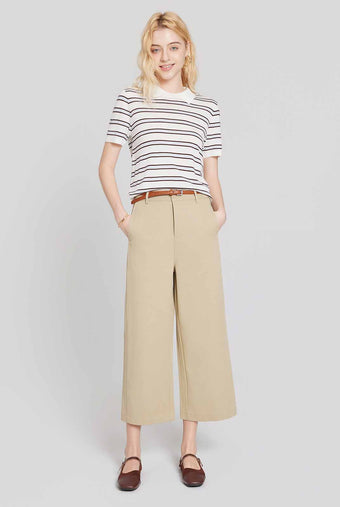 ASOBIO Cropped Belted TENCEL™-Blend Pant