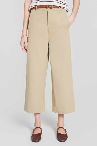 ASOBIO Cropped Belted TENCEL™-Blend Pant