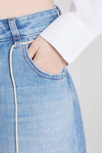ASOBIO Drawstring Mid-Rise Jean