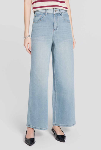 ASOBIO Contrast Waist Straight Jean