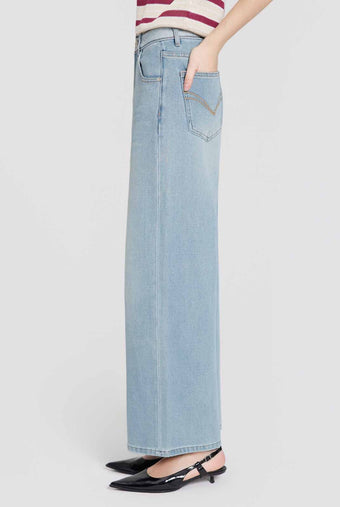 ASOBIO Contrast Waist Straight Jean
