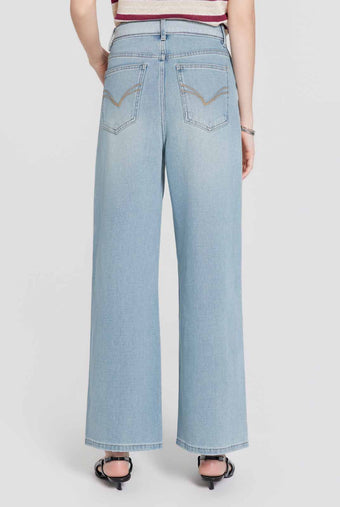 ASOBIO Contrast Waist Straight Jean