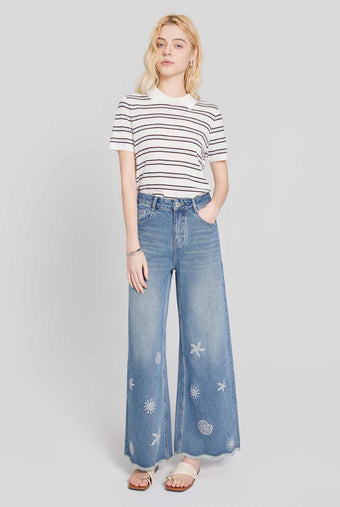 ASOBIO Ocean Print High-Rise Jean