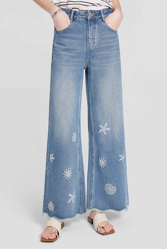 ASOBIO Ocean Print High-Rise Jean