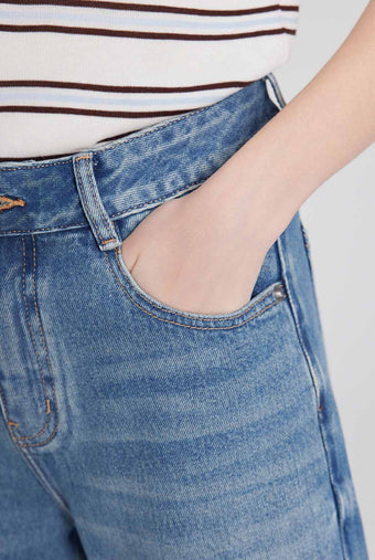 ASOBIO Ocean Print High-Rise Jean