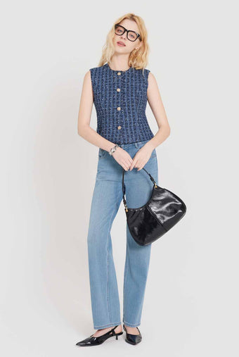 ASOBIO Cropped Tweed Vest