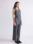 ASOBIO Tailored Wool Blend V-Neck Vest