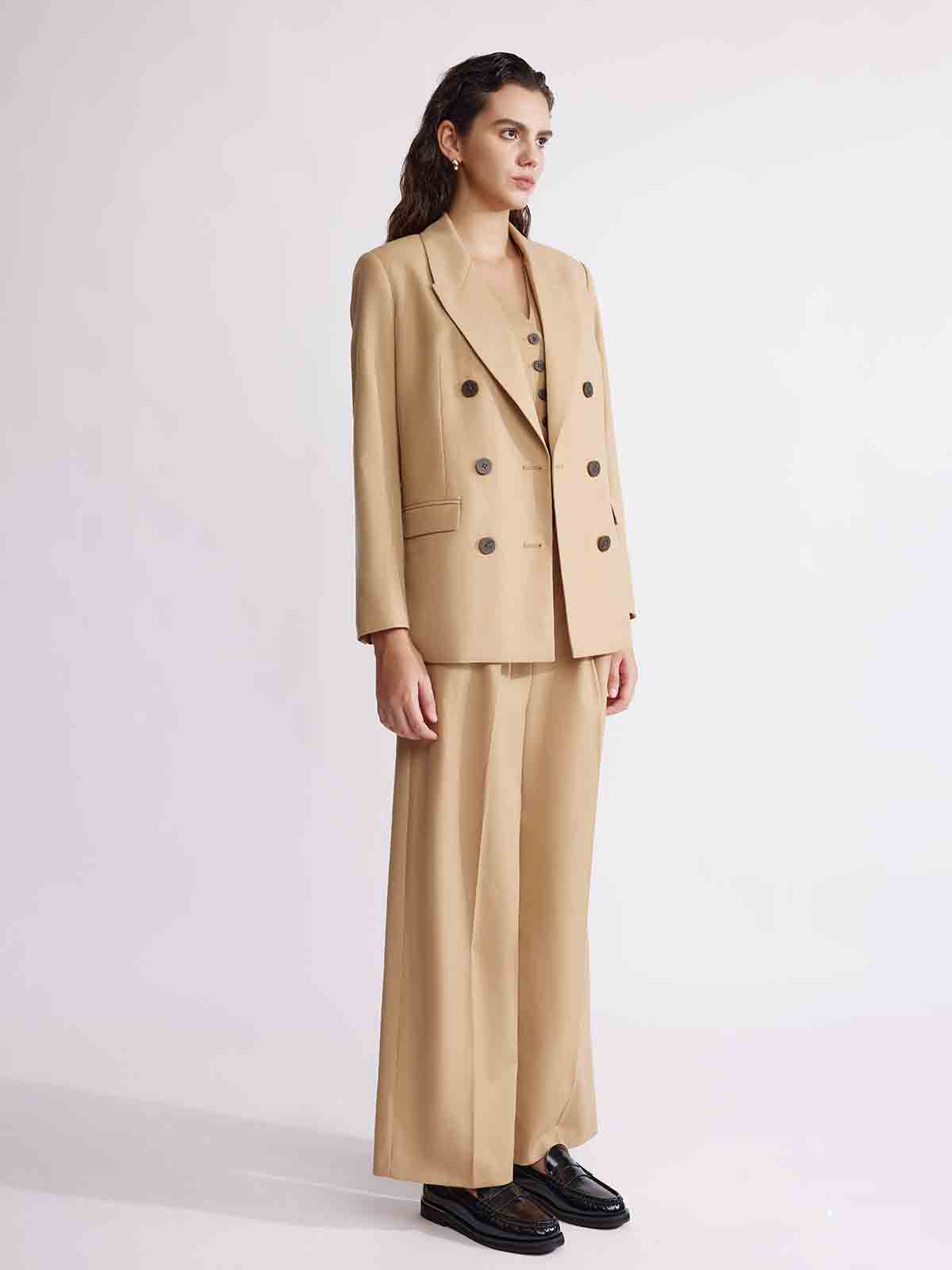 ASOBIO Slim Double-Breasted Blazer