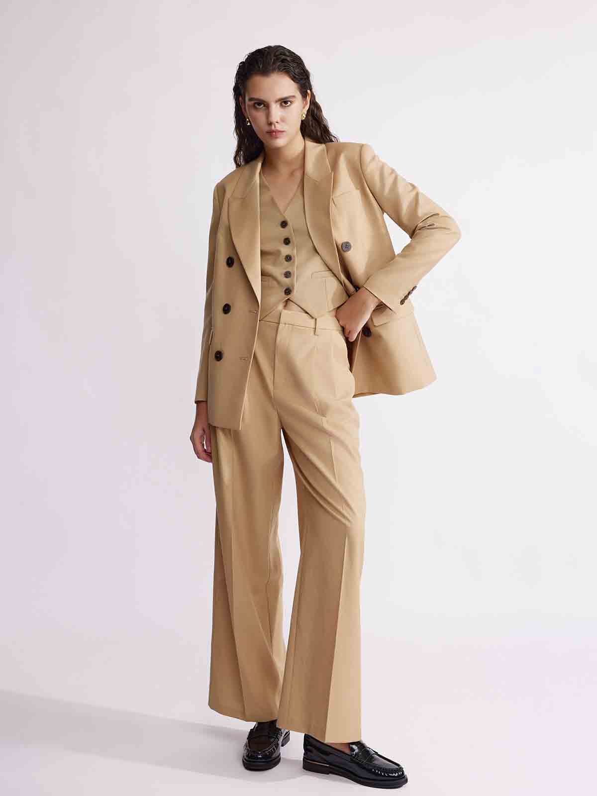 ASOBIO Slim Double-Breasted Blazer