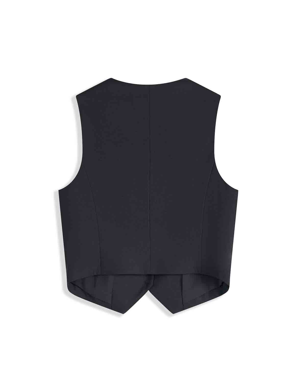 ASOBIO Tailored Wool Blend V-Neck Vest