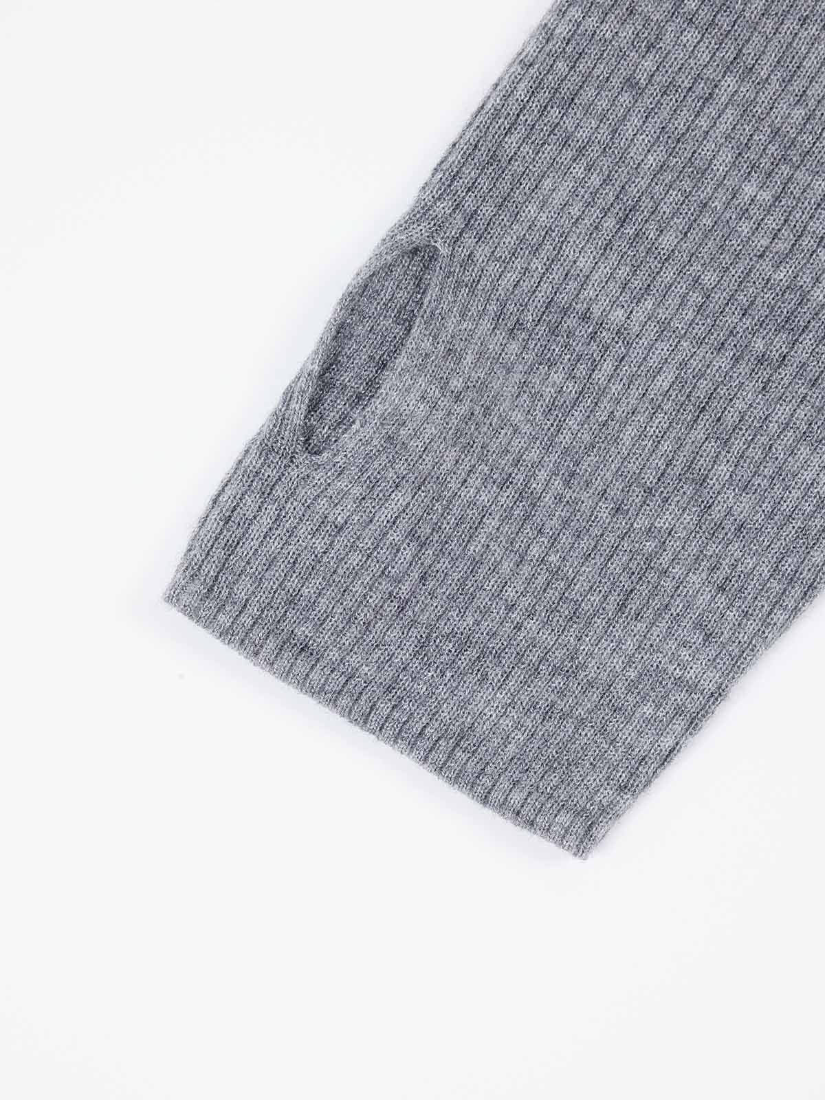 Lightweight merino V-Neck Ribbed Wool Knit Top