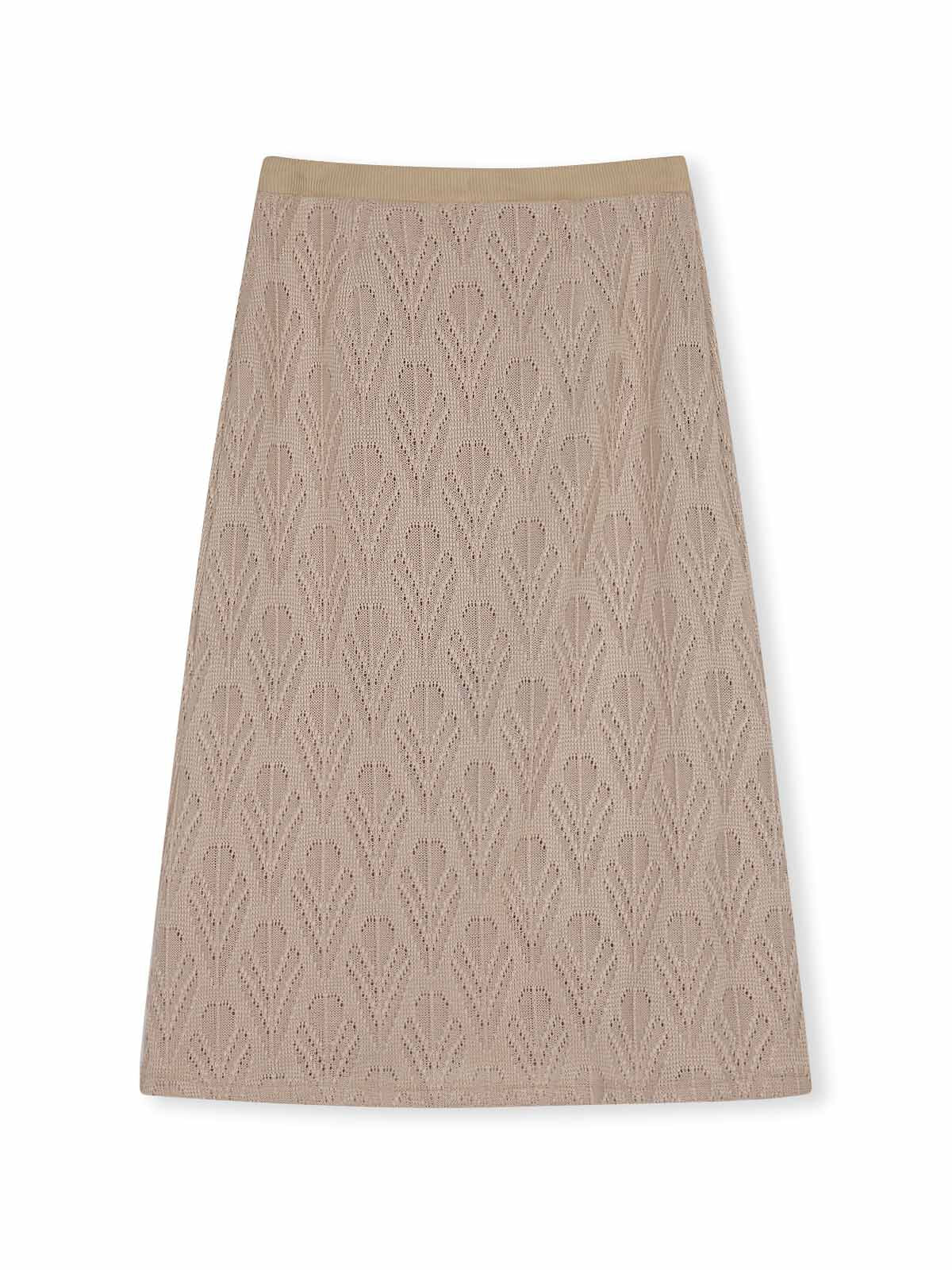 Skin-friendly lined A-line knit midi skirt