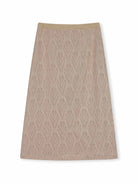 Skin-friendly lined A-line knit midi skirt