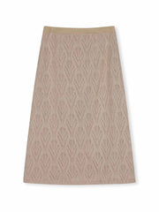 Skin-friendly lined A-line knit midi skirt