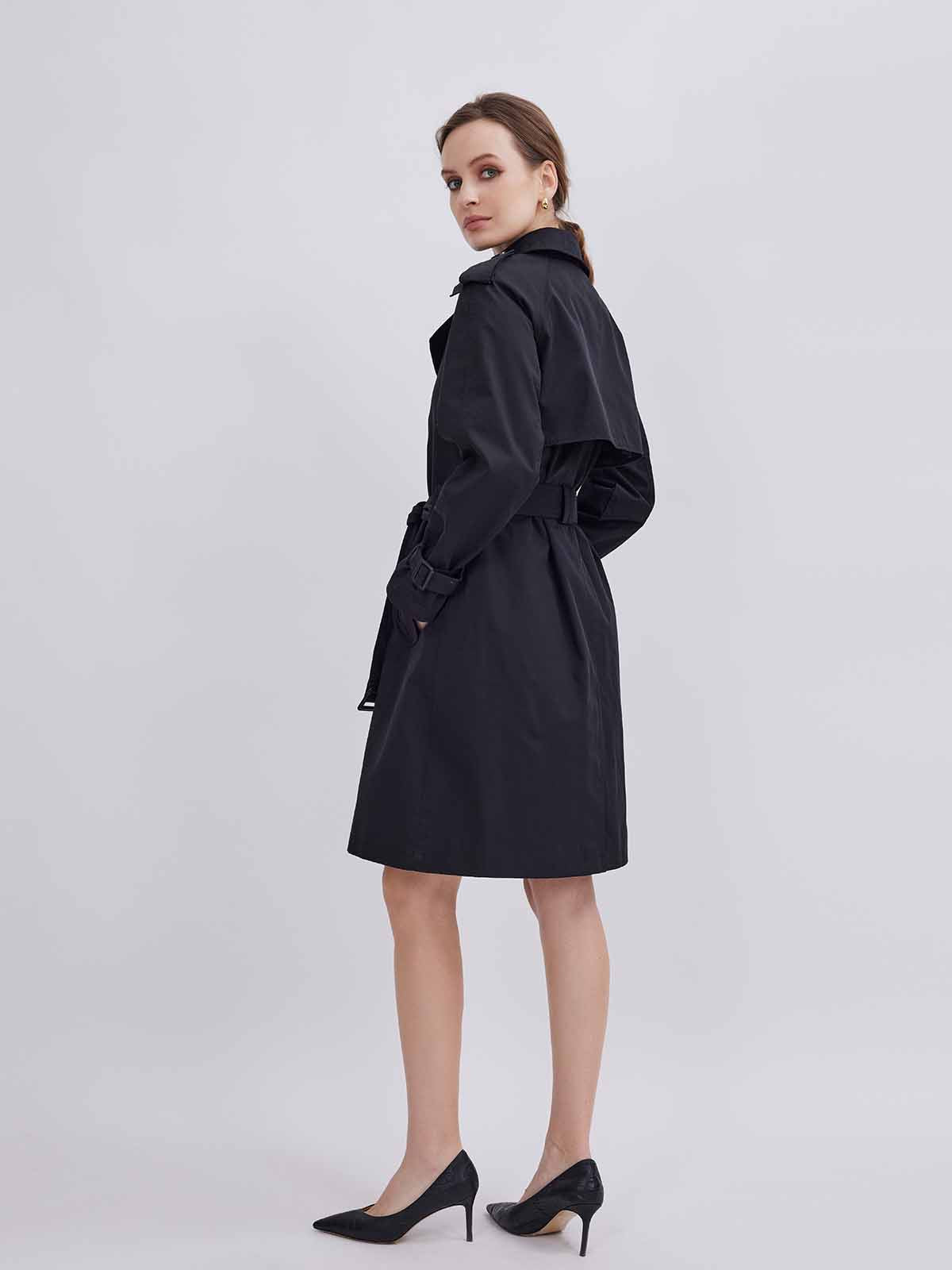 Double-Breasted A-Line Trench Coat