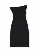 ASOBIO Asymmetric Neckline Knit Midi Dress